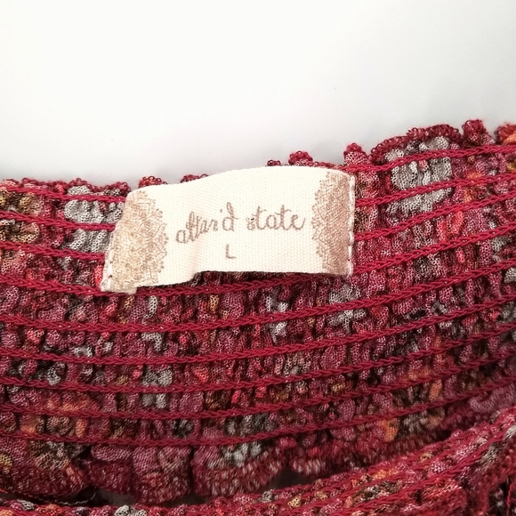 ALTAR'D STATE nwt Ruby Off Shoulder Flutter Top - Picture 6 of 8